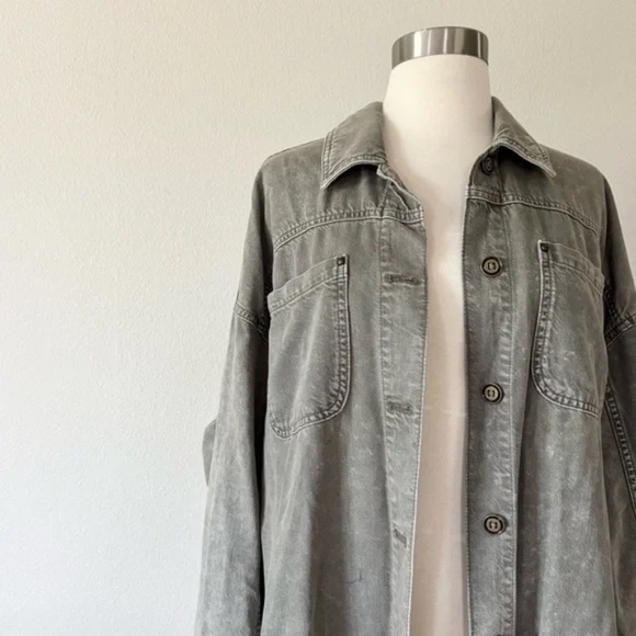 Anthropologie Pilcro Duster Shacket Green Small S - Picture 3 of 8